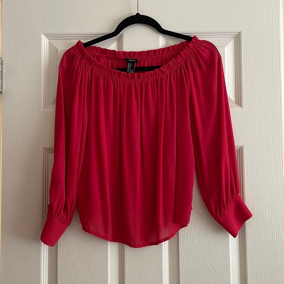 FOREVER 21 off the shoulder red top - Picture 1 of 5
